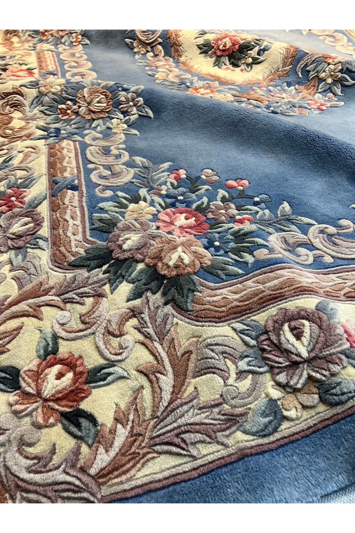 RD RAMAZAN DAG Hand Rug Art Hand-Woven Embossed Chinese Rug Premium Quality Blue Color Wool Weave Exceptional Bir Urun Size 300x200 - MALLTURK