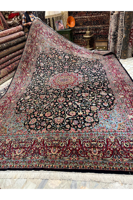 RD RAMAZAN DAG Hand Rug Art Hand-Woven Iranian Kirman Laver Rug Imzalidir Premium Quality Size 445x295 - MALLTURK
