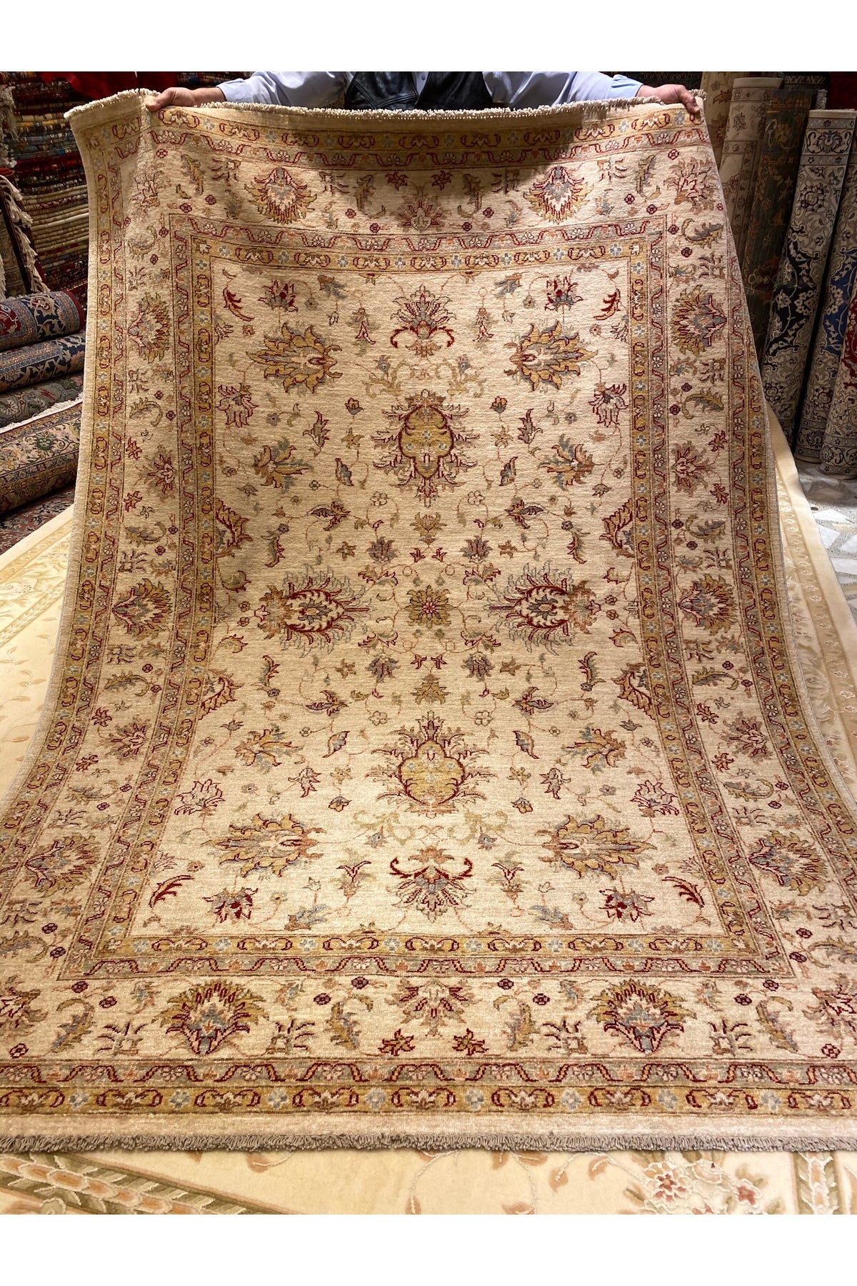RD RAMAZAN DAG Hand Rug Art Hand-Woven Afgan Usagi Zileger Premium Quality Cotton Base Wool Weave Natural Dye Size 250x170 - MALLTURK