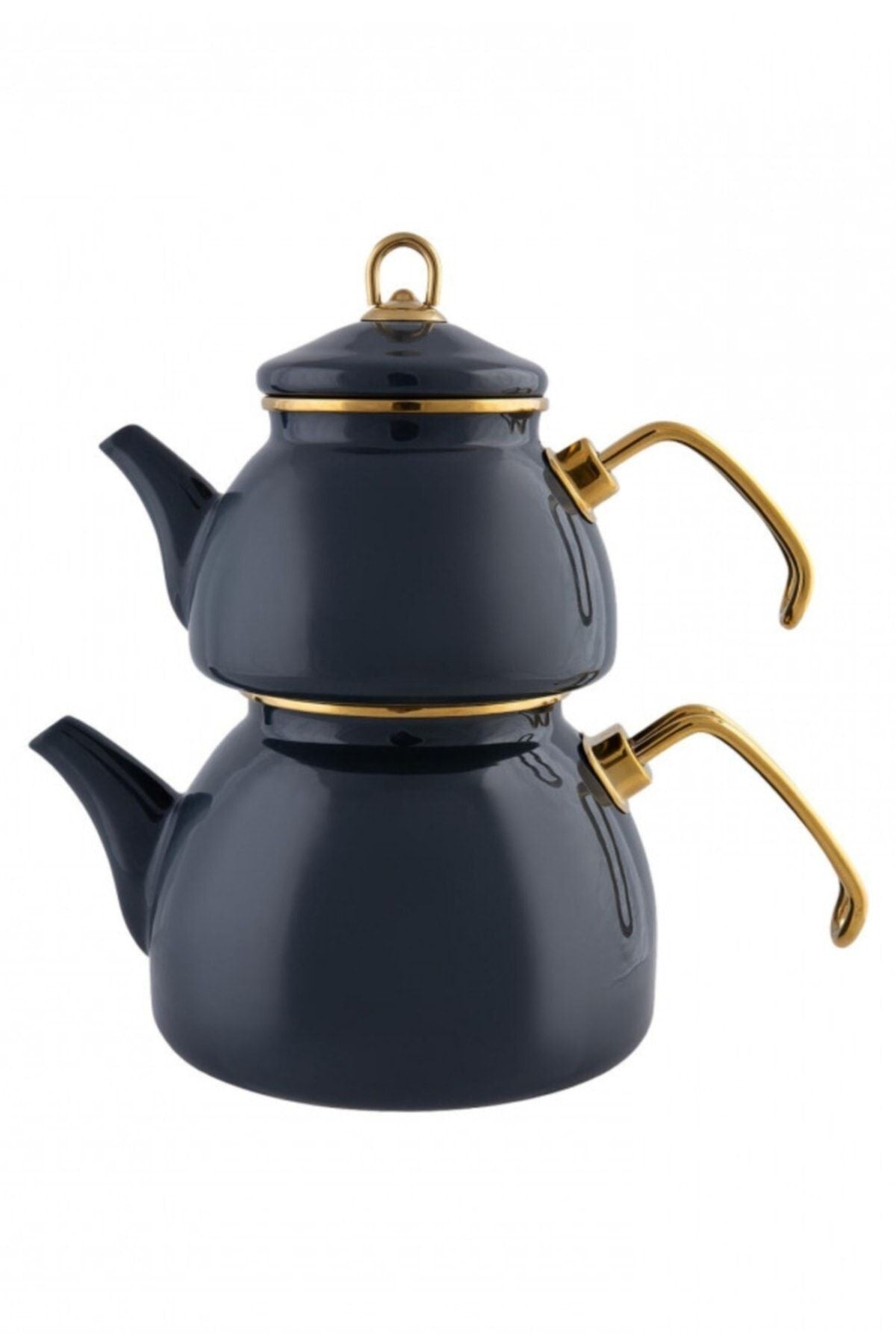 Karaca Retro Enamel Midi Teapot Anthracite - MALLTURK
