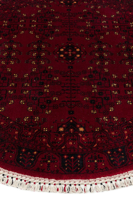 Cool Hali Beyoglu Red Vintage Authentic Round Rug Tencel Natural Yarn Handwoven Circle Home Room Living Room Rug - MALLTURK