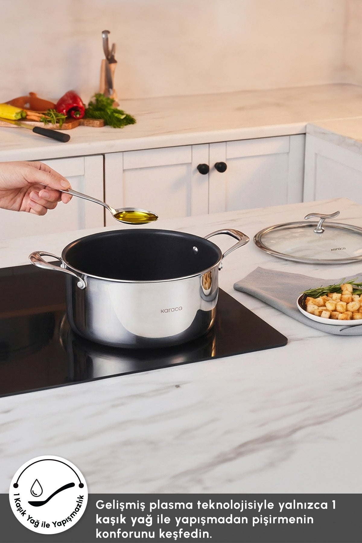 Karaca Plasma 316+ 3Ply Nonstick Pot - MALLTURK