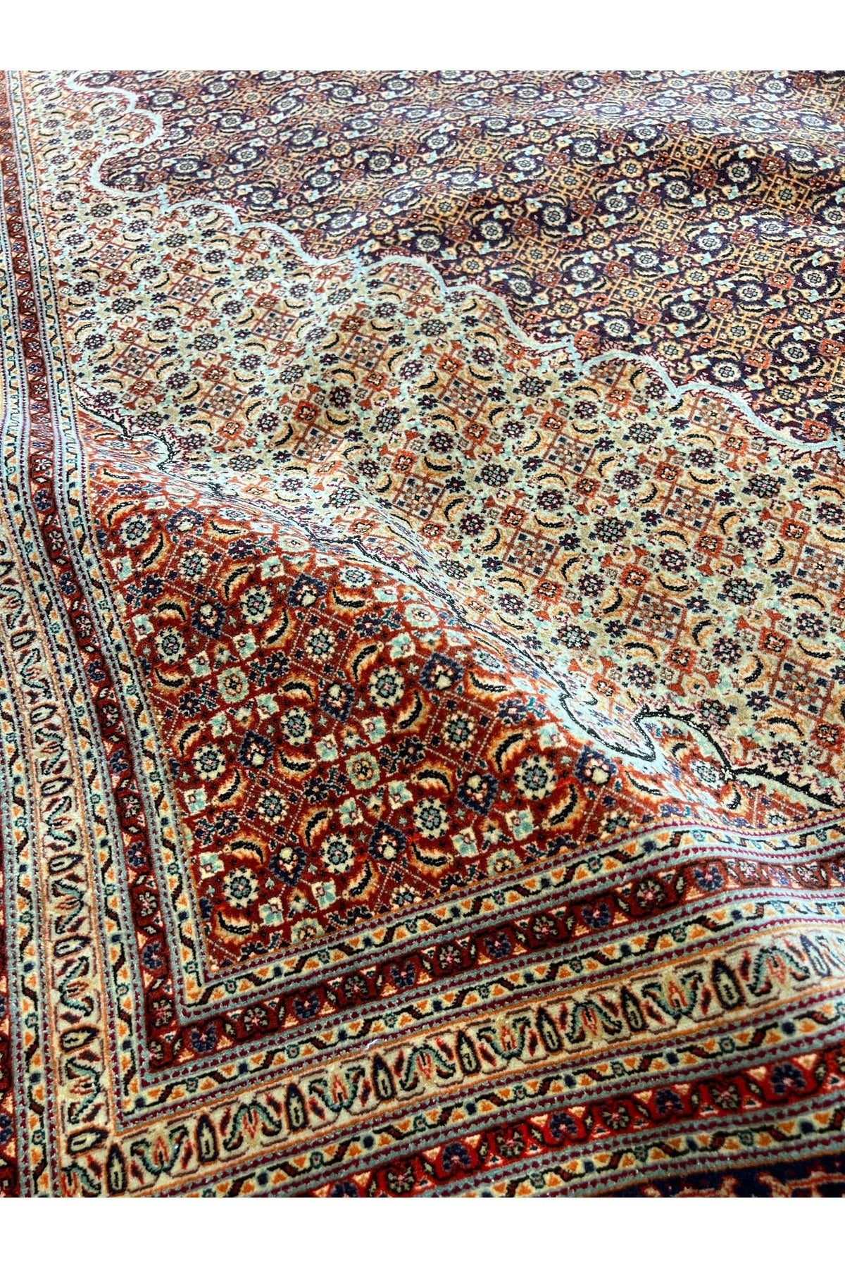 RD RAMAZAN DAG Hand Rug Art Hand-Woven Iranian Mahi Rug Wool Blend Premium Quality Size 400x300 - MALLTURK