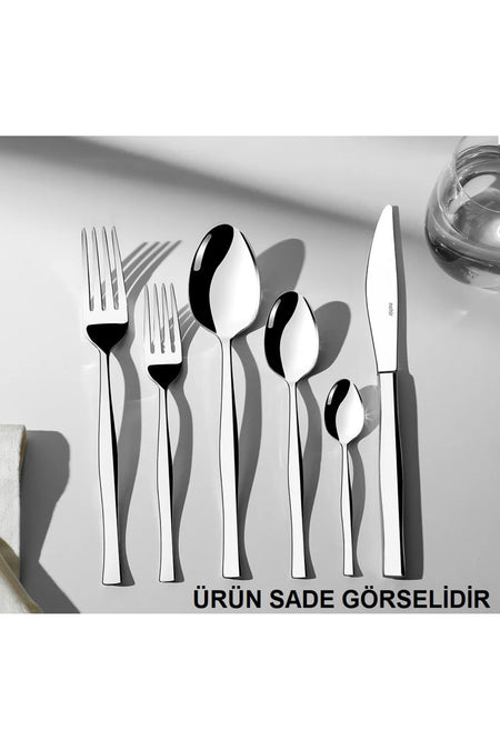 Nehir zarif premium sedef kaplamali 36 Piece renkli 6 Place Setting Fork Spoon Set - MALLTURK