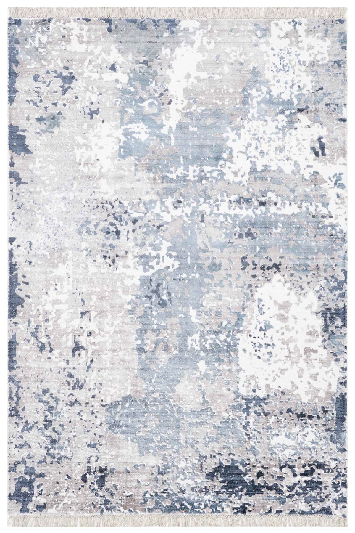 Naar Hali Erase KC 308 Blue Modern Handwoven Bamboo Living Room Rug - MALLTURK