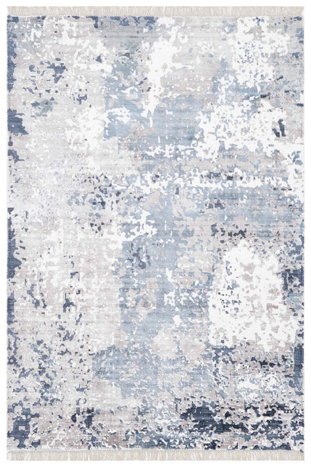Naar Hali Erase KC 308 Blue Modern Handwoven Bamboo Living Room Rug - MALLTURK