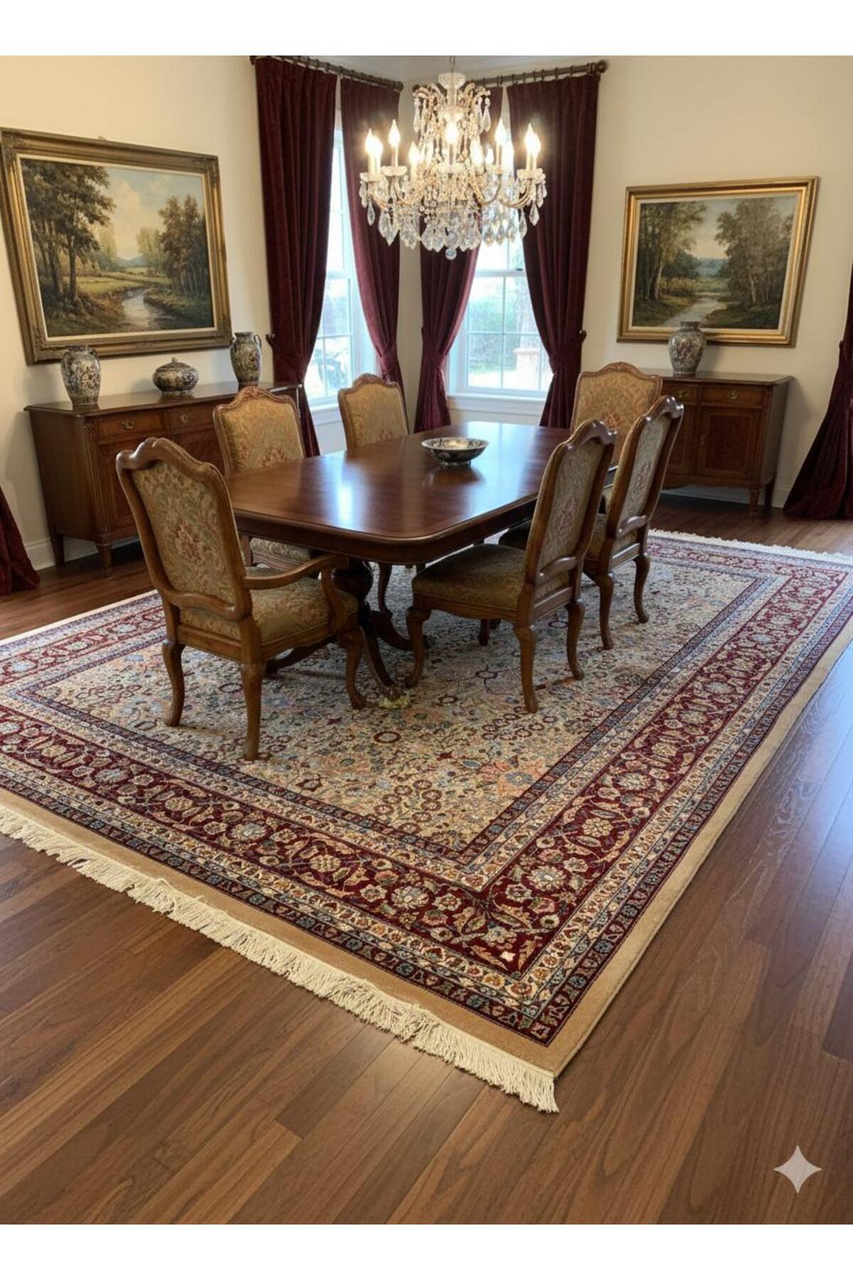 RD RAMAZAN DAG Hand Rug Art Hand-Woven Sumerbank Hereke Rug Signed Seven Mountains Flower Premium Quality Size 305x200 - MALLTURK