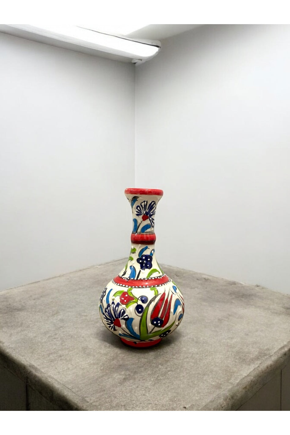STORESZA Handmade Kutahya Ceramic 15 cm Teardrop Vase - MALLTURK