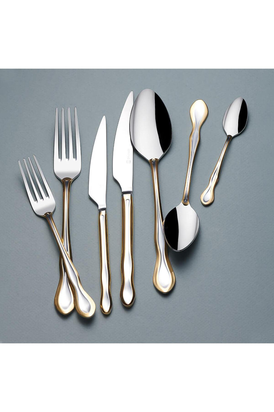 KORKMAZ silva gold 84 Piece Flatware Set a2556 - MALLTURK