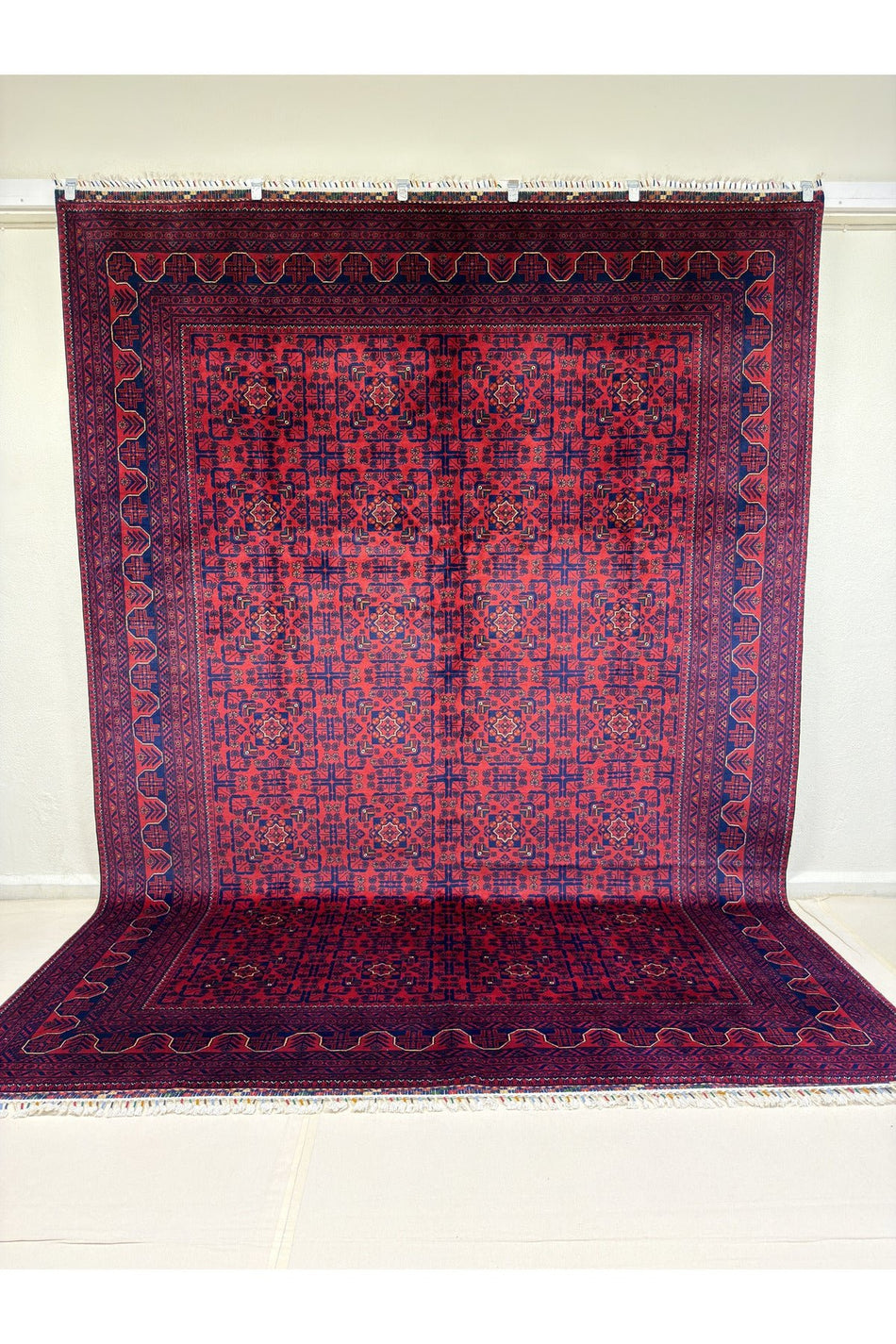 Afghan Handwoven Carpet, Biljik Model, 100% Wool, Natural Dyes, Handcrafted, Star Pattern. - MALLTURK