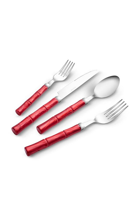 Karaca ember 6 Place Setting 24 Piece Flatware Set kirmizi - MALLTURK