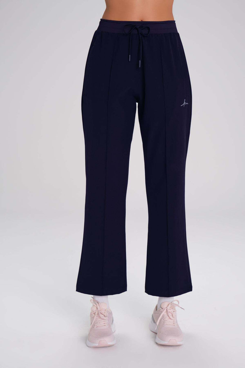 Hasema Active Spanish Flare Leg Navy Blue Sports Pants Tracksuit Bottoms ACT-2