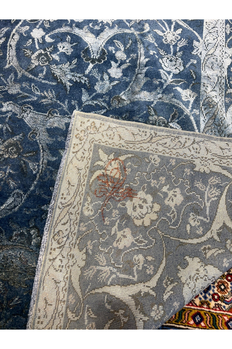 RD RAMAZAN DAG Hand Rug Art Hand-Woven Fine Rug Pera Tughra Silk Weave Kumkapi Design Size 313x219