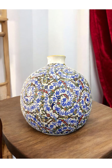 STORESZA Premium Handmade Kutahya Ceramic Sphere Vase - 22cm - MALLTURK