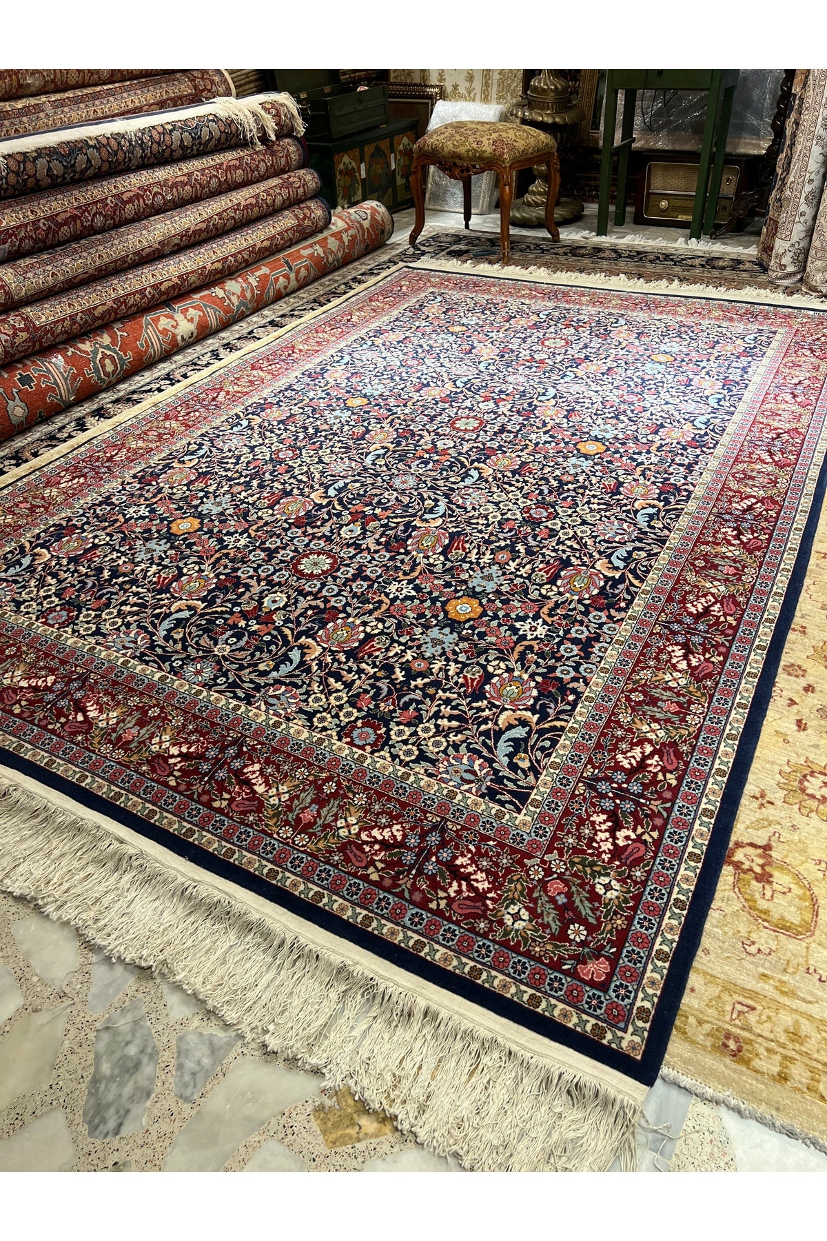 RD RAMAZAN DAG Hand Rug Art Hand-Woven Hereke Rug Imzalidir Lalezar Design Size 300x200 - MALLTURK