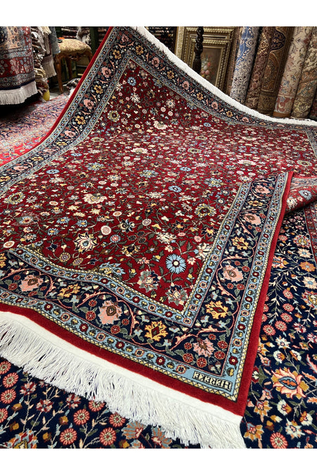 RD RAMAZAN DAG Hand Rug Art Hand-Woven Hereke Rug Signed Wildflower Design Size 305x201 - MALLTURK
