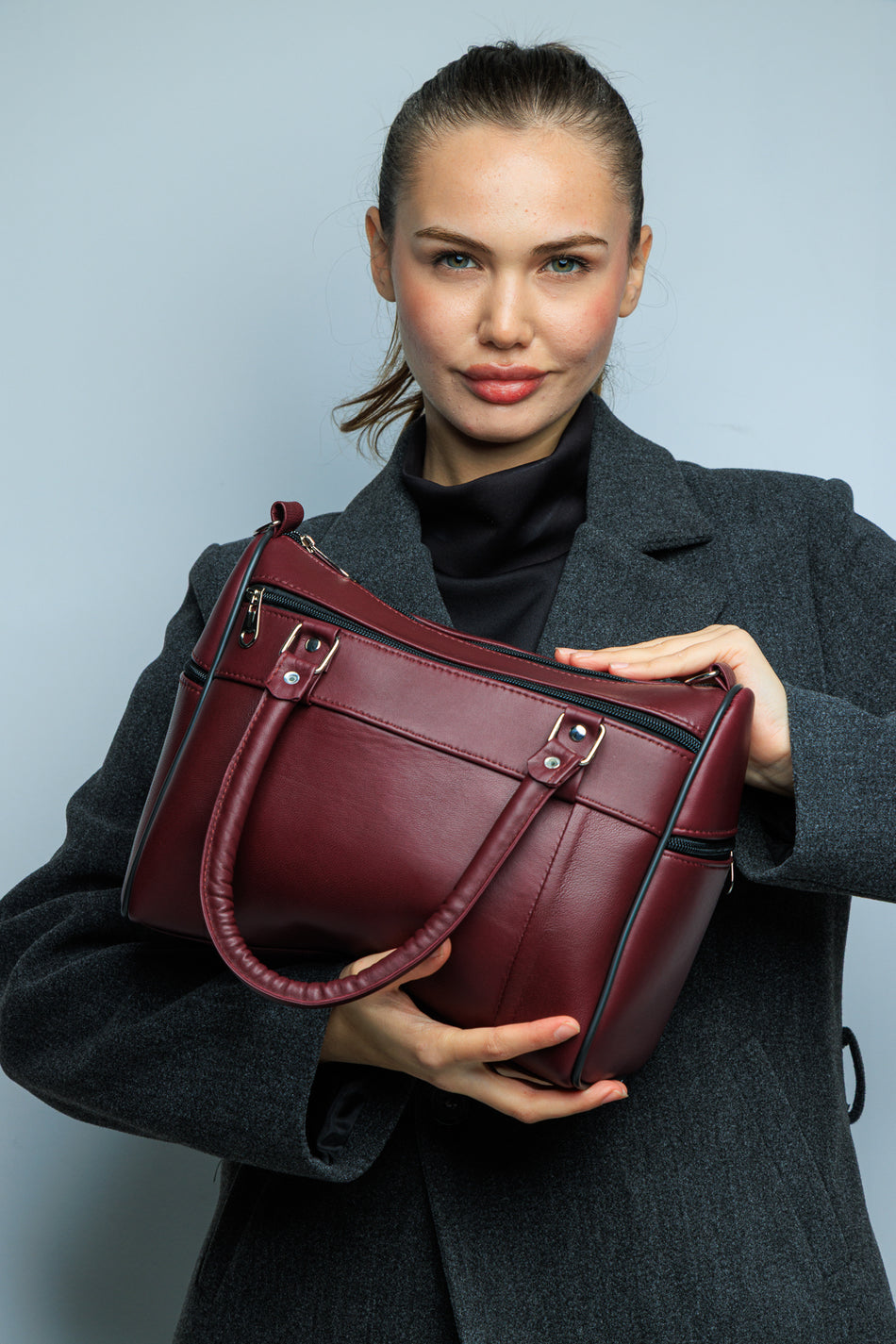 Fubileather Genuine Leather Soft Textured Hand and Shoulder Bag