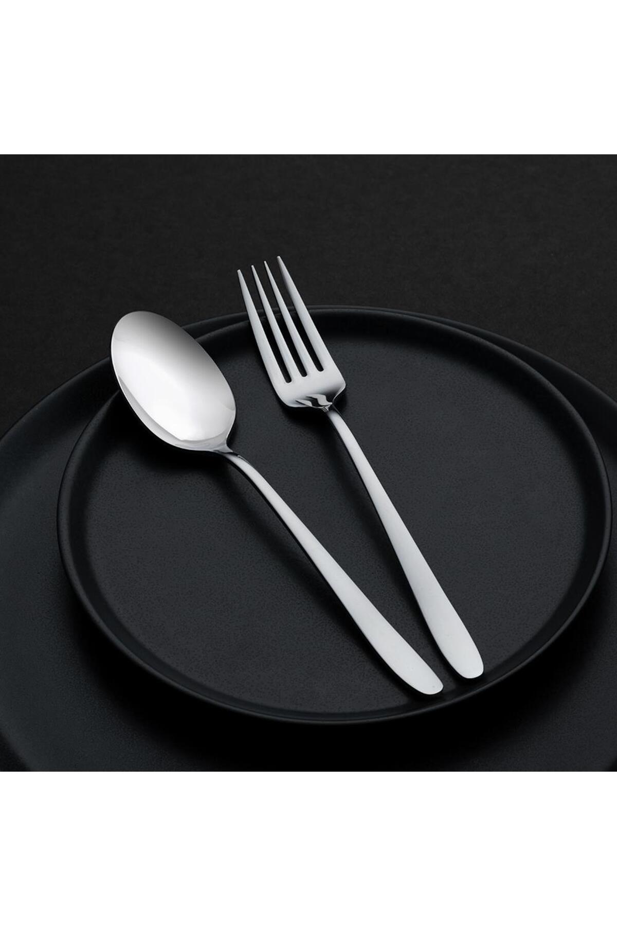 Nehir sultan Dinner Spoon ve Fork Set takimi 24 Piece 12 Place Setting - MALLTURK