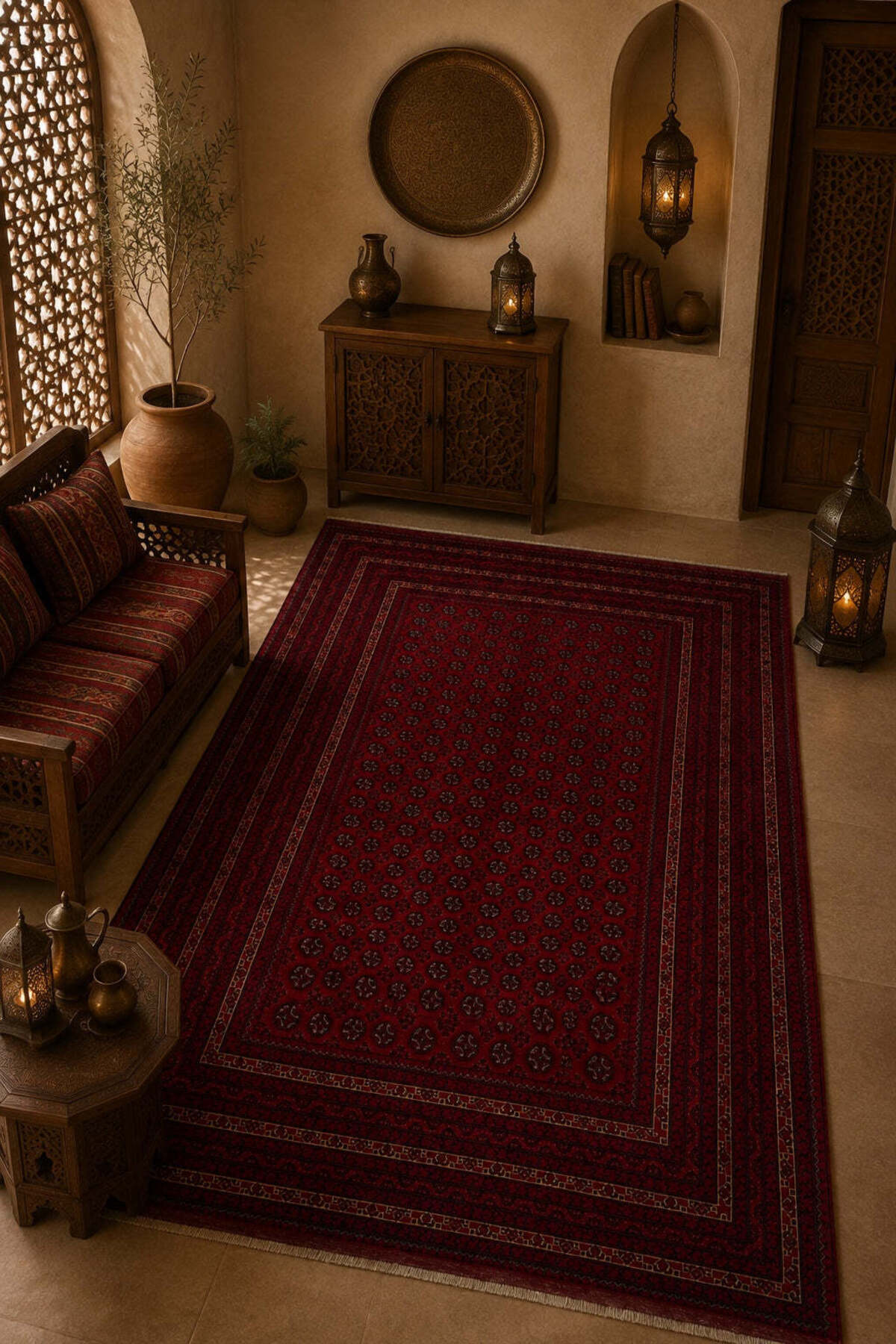 Naar Rug Afgan Hoca Roshnai Hand-Woven Wool Rug 200x288 - MALLTURK