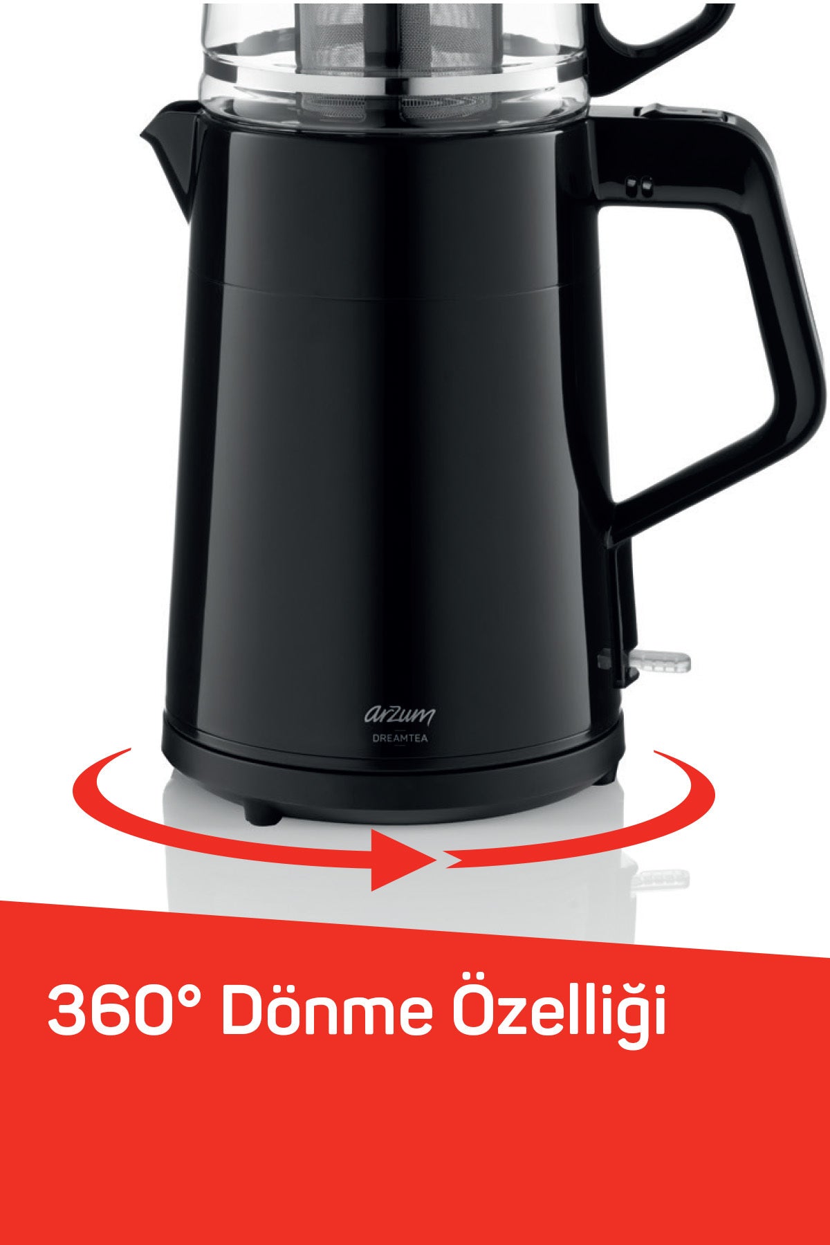 Arzum AR3134 Dreamtea Tea Maker, 1 L Teapot Capacity, 1650 W, Black - MALLTURK