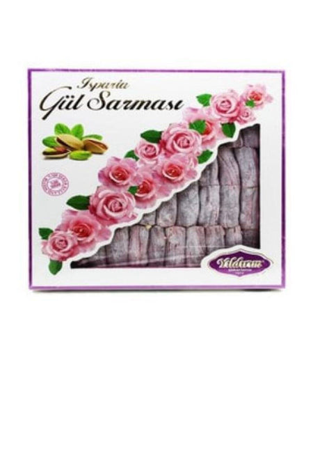 Yildirim Sekerleme yildirim Rose sarmasi Rose Turkish Delight Rose Flavored Pistachio Turkish Delight 400 g - MALLTURK