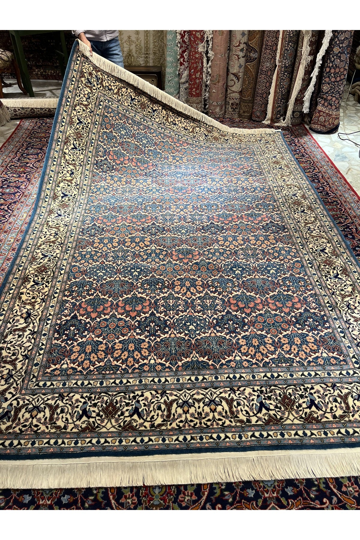 RD RAMAZAN DAG Hand Rug Art Hand-Woven Hereke Rug Karpuzlu Design Turkauz Rengi Size 300x208 - MALLTURK