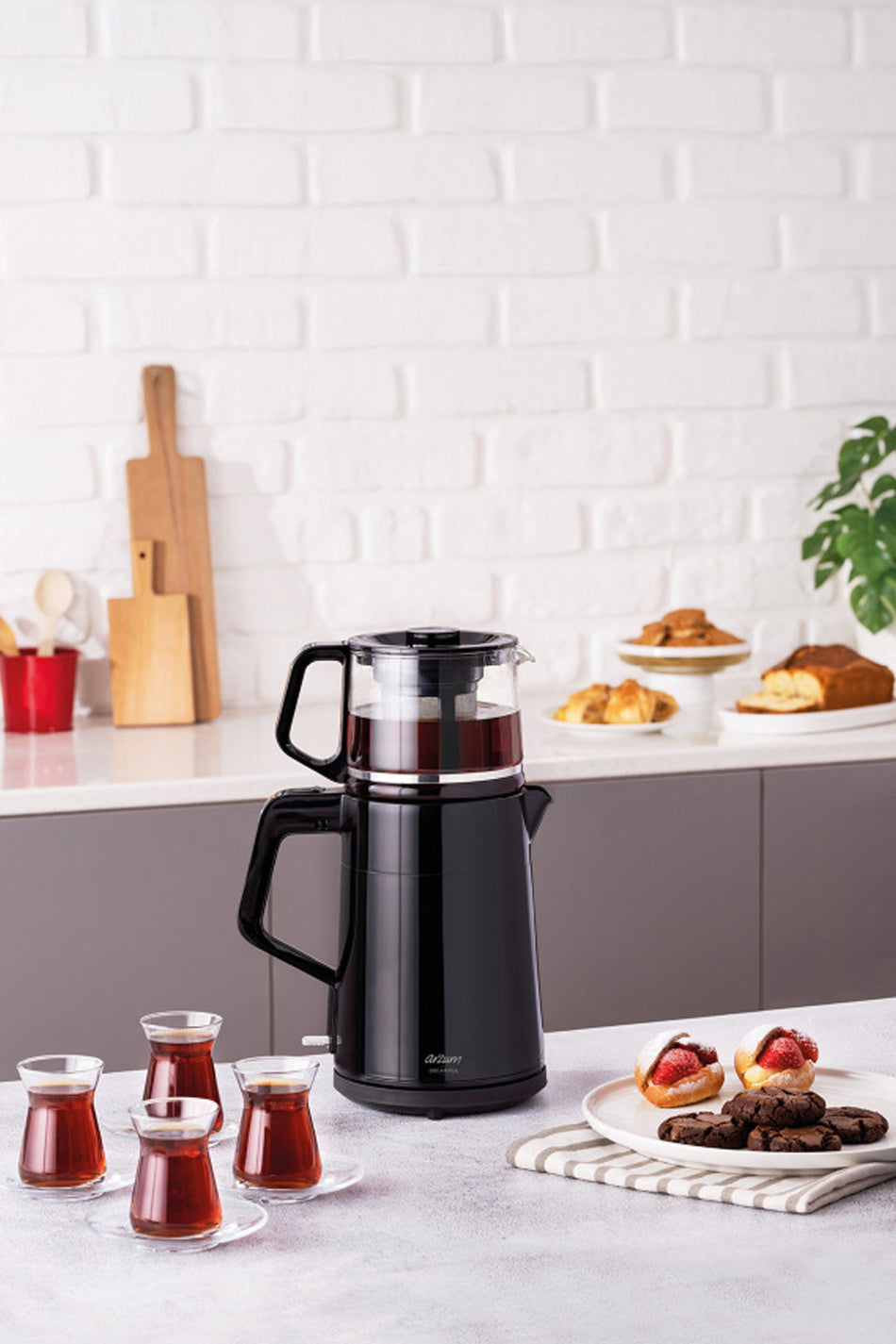 Arzum AR3134 Dreamtea Tea Maker, 1 L Teapot Capacity, 1650 W, Black - MALLTURK
