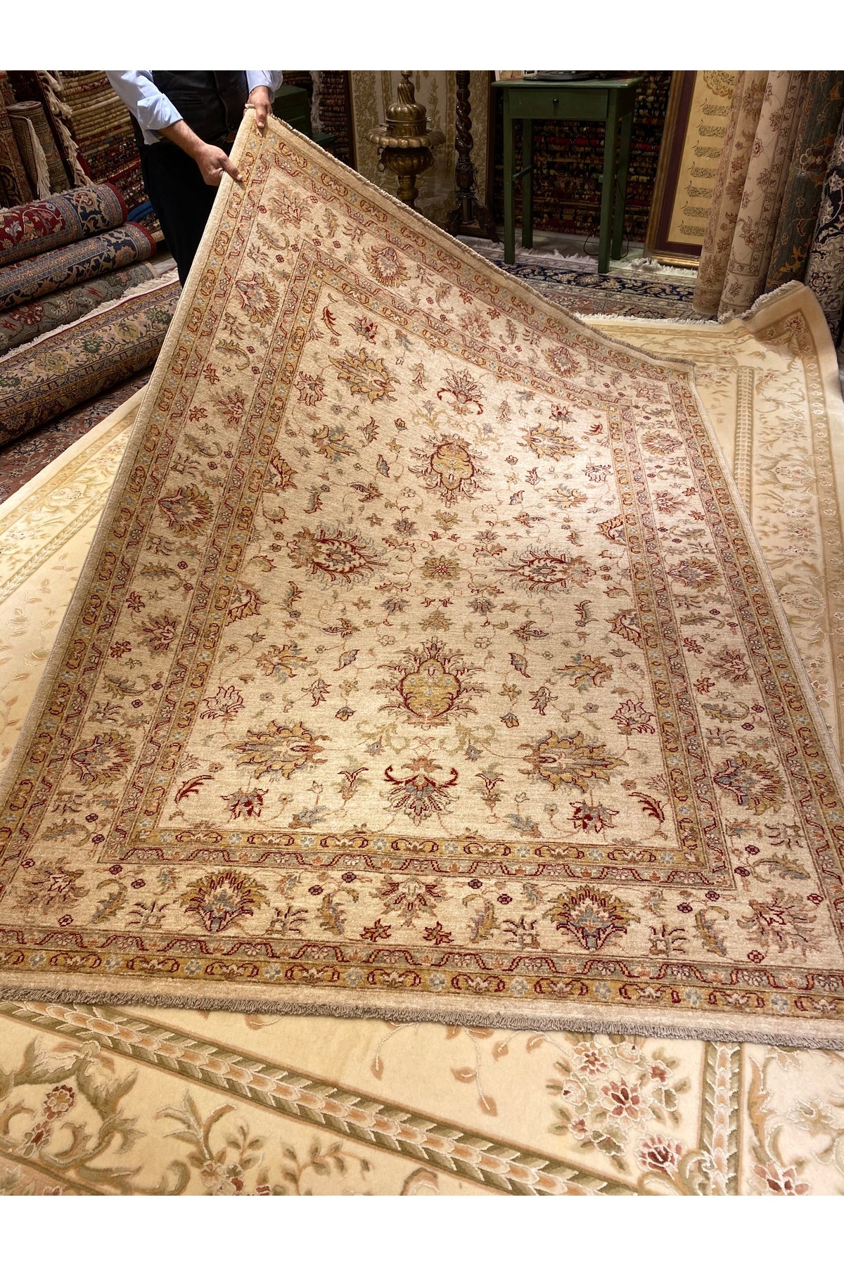 RD RAMAZAN DAG Hand Rug Art Hand-Woven Afgan Usagi Zileger Premium Quality Cotton Base Wool Weave Natural Dye Size 250x170 - MALLTURK