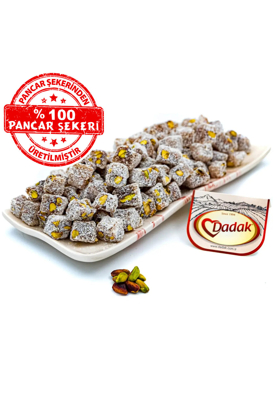 Dadak Turkish Delight and kuruyemis Double Roasted Pistachio Mini Turkish Delight 500gram - MALLTURK