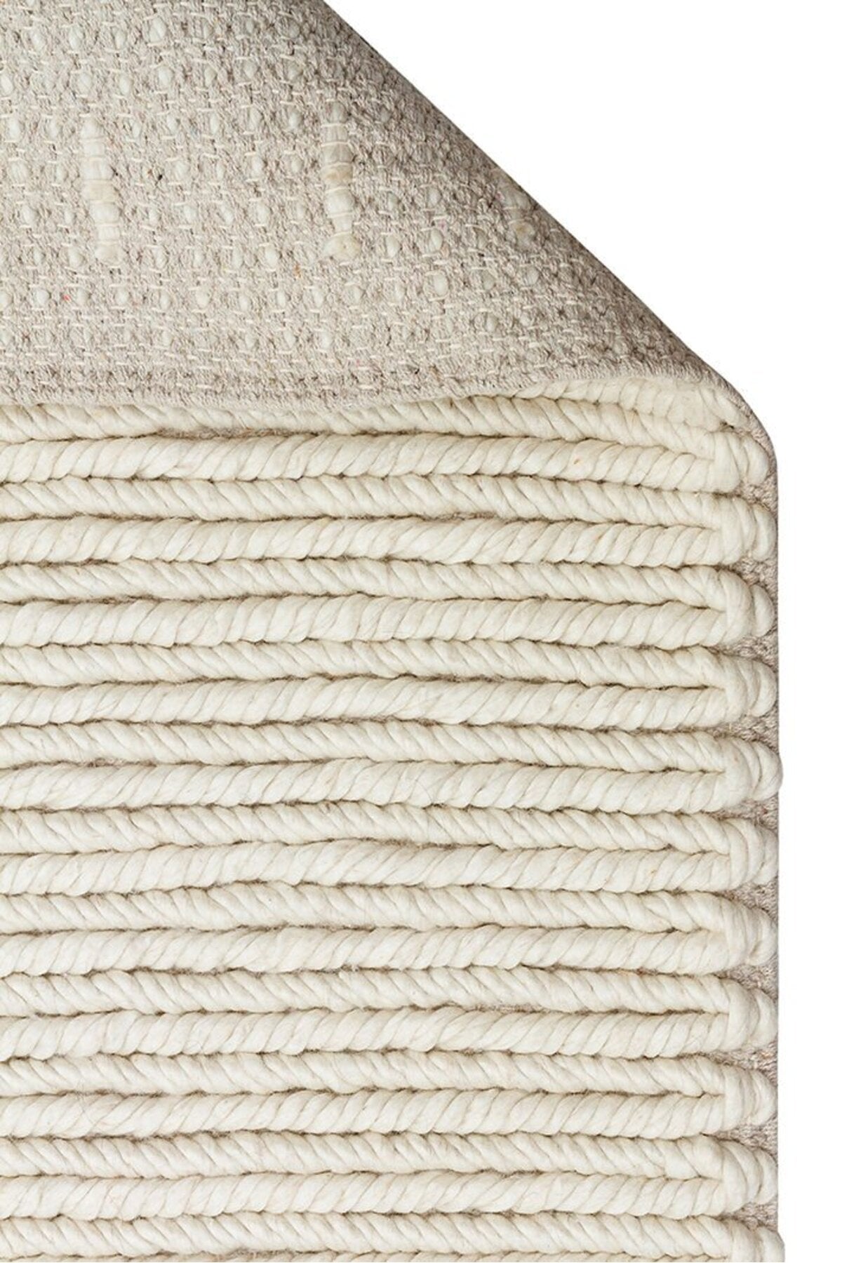 Vog Rug Navia Hand-Woven Wool Cream Living Room Rug | Natural Bohemian Tarz Kaliteli and Sik Decorative Rug VogSKR