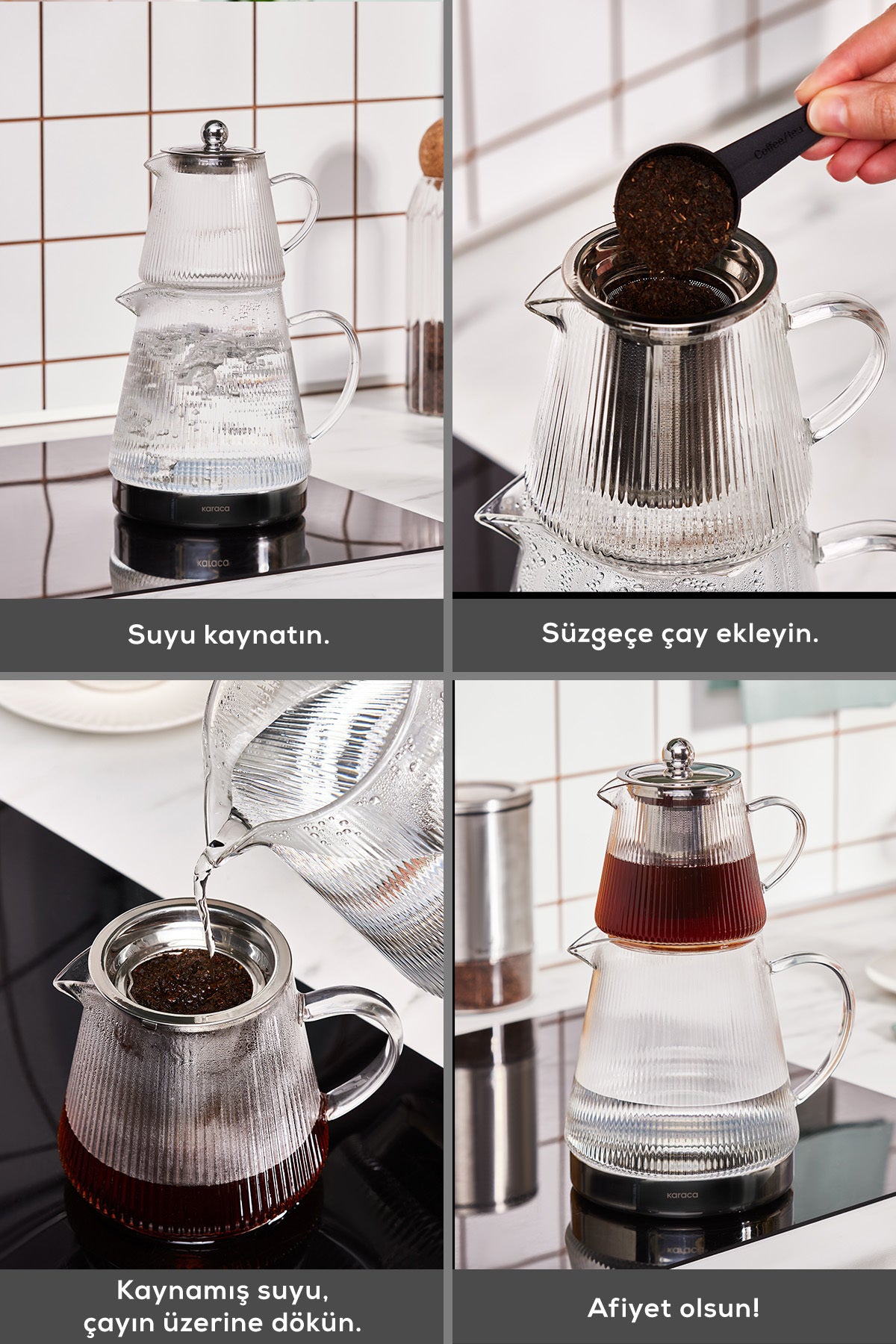 Karaca Keops Borosilicate Glass Teapot - MALLTURK