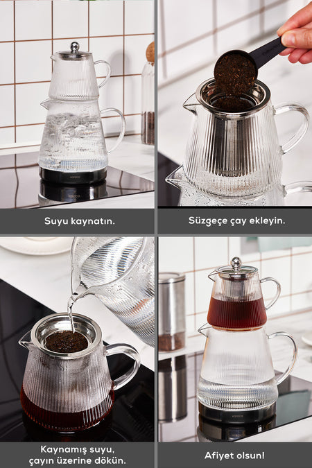 Karaca Keops Borosilicate Glass Teapot - MALLTURK