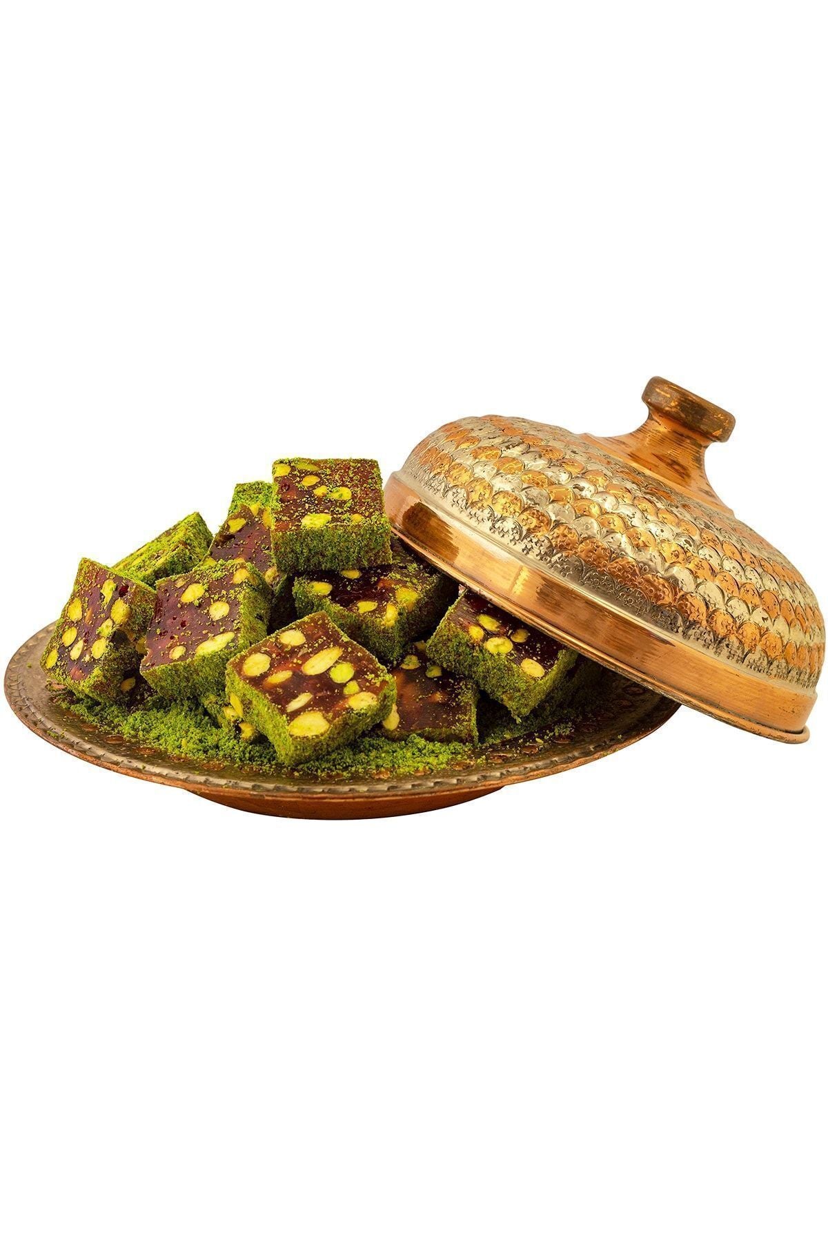 Cerez pazari deri kutuda kral Turkish Delight 500g Gluten Free Pomegranate Flavored Flavored spesiyal Pistachio - MALLTURK