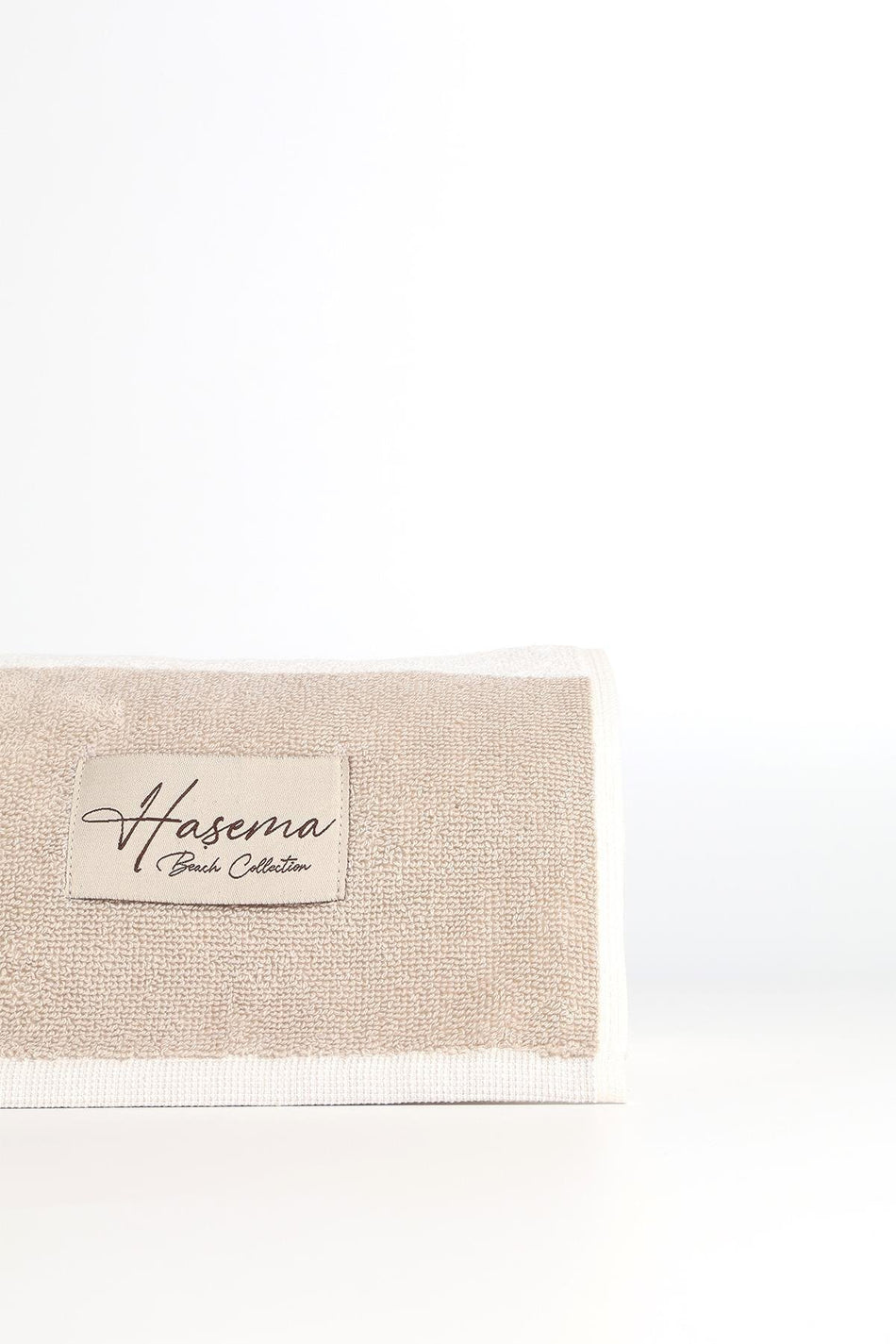 Hasema Beige Striped White Beach Towel 27