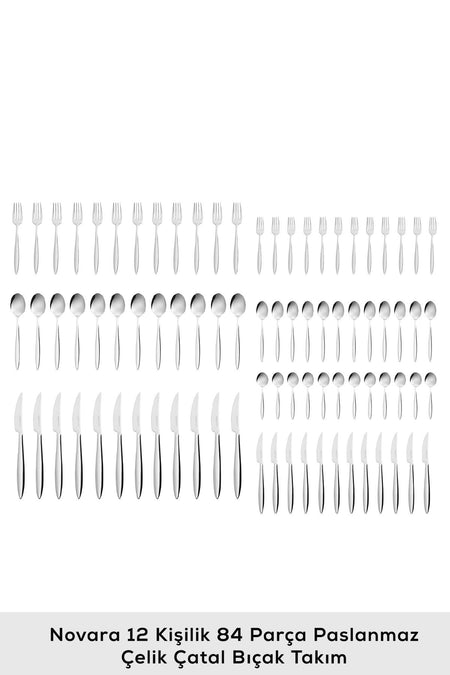Karaca new year yilbasi novara 84 Piece 12 Place Setting elegance Flatware Boxed - MALLTURK
