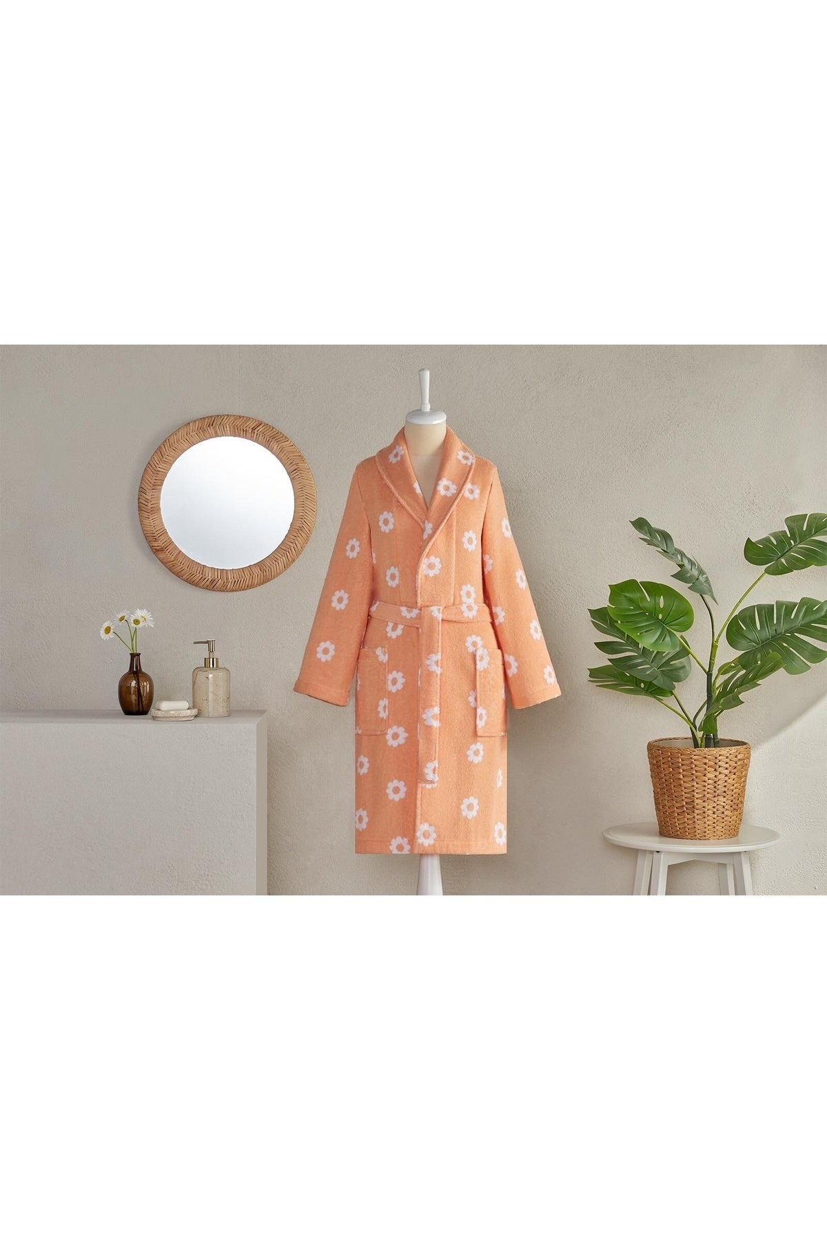 Ozdilek FLORETTA Daisy Shawl Collar Bathrobe - MALLTURK