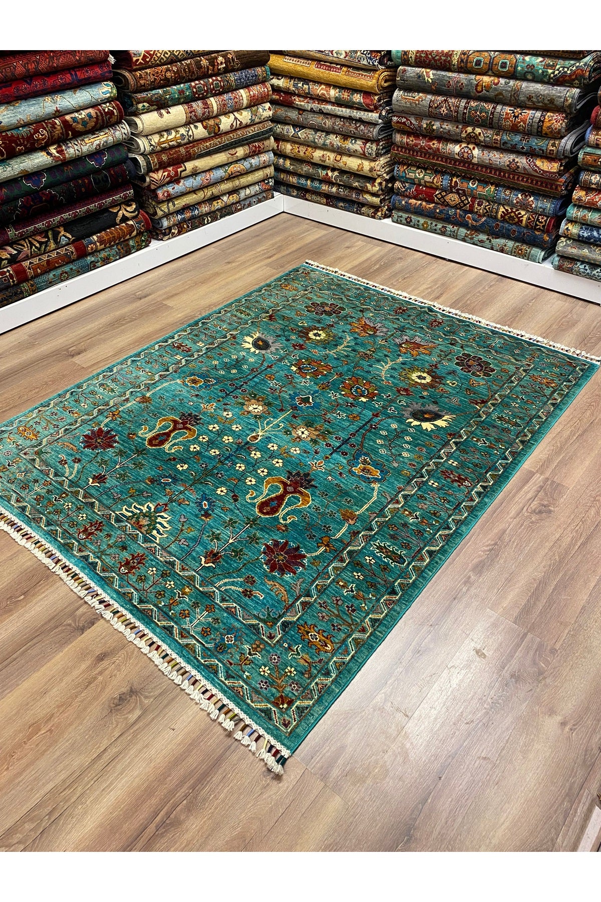 fethiyehalikilim Hand-Woven Afghan Sultani Rug %100 Wool %100 Hand-Woven Natural Decorative Rug Handcrafted Original Design