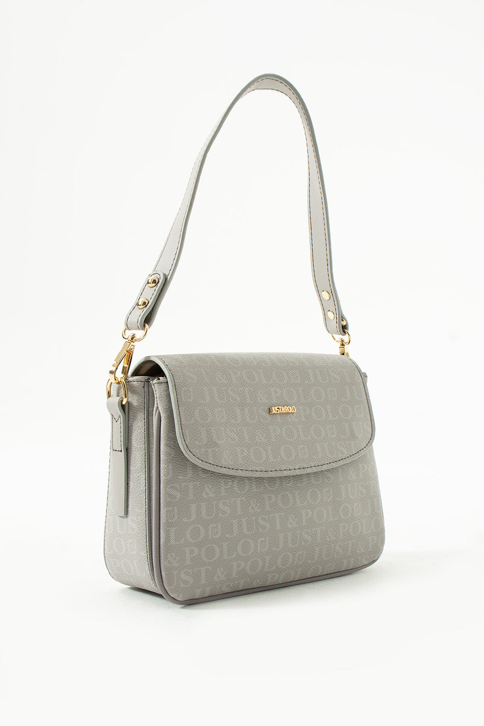 Just Polo Women's Grey Two-Strap 3-Compartment Shoulder and Crossbody Bag JPS2185 Grey - MALLTURK