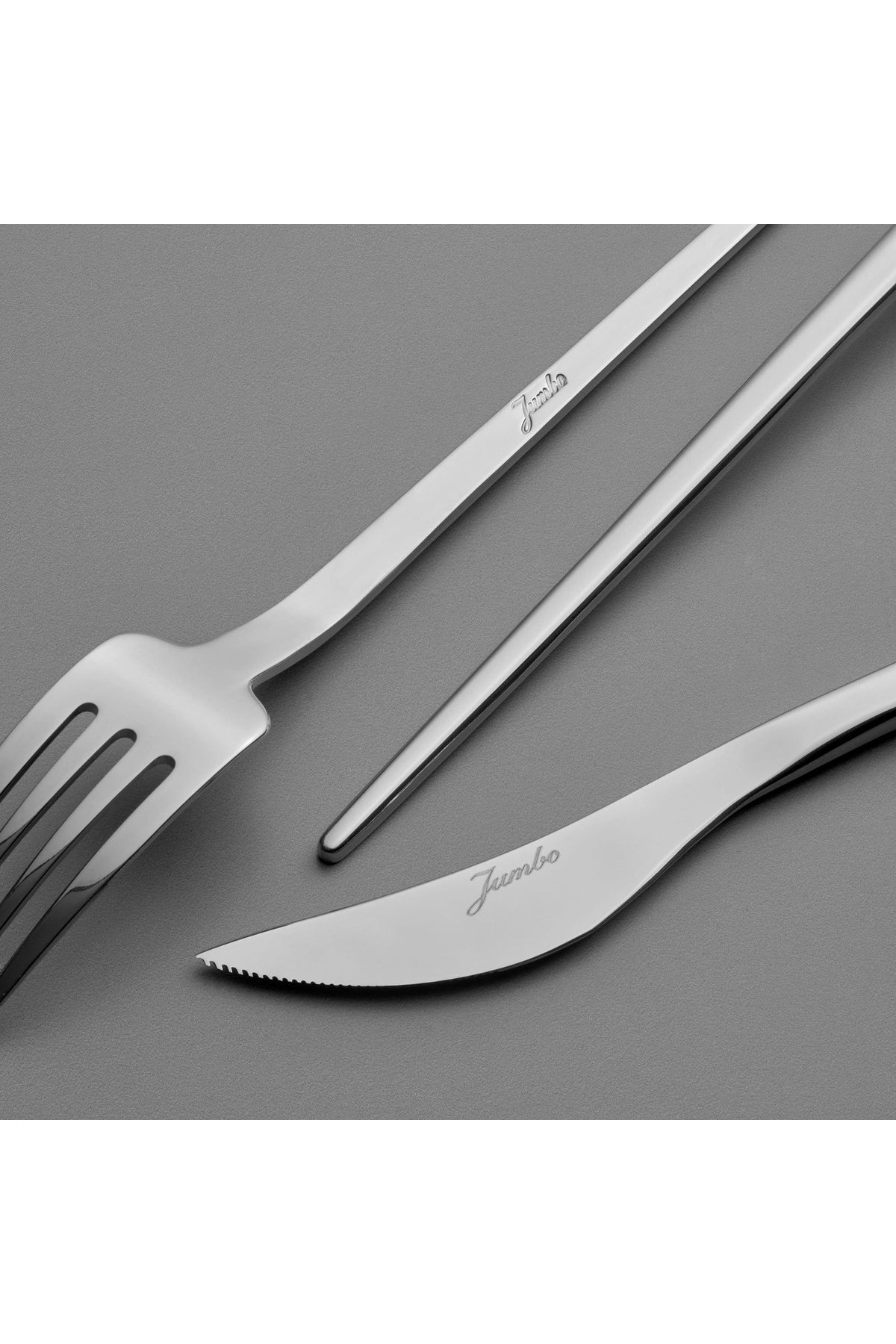 Jumbo 4400 fallen 84 Piece 12 Place Setting Steel Flatware Set - MALLTURK