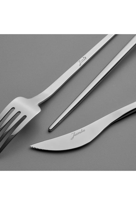 Jumbo 4400 fallen 84 Piece 12 Place Setting Steel Flatware Set - MALLTURK