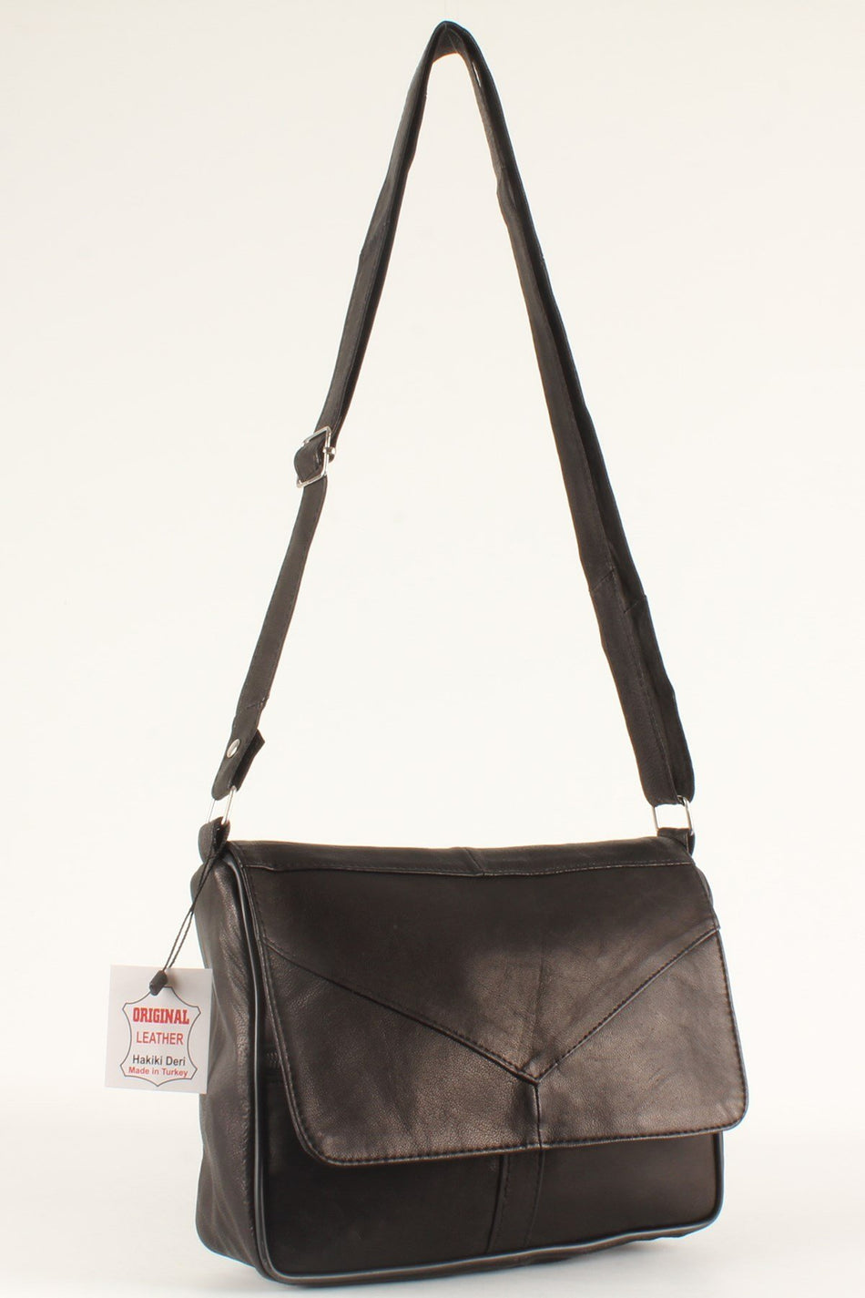 Fubileather Carmen Genuine Leather Casual Crossbody Messenger Bag Black 24*20
