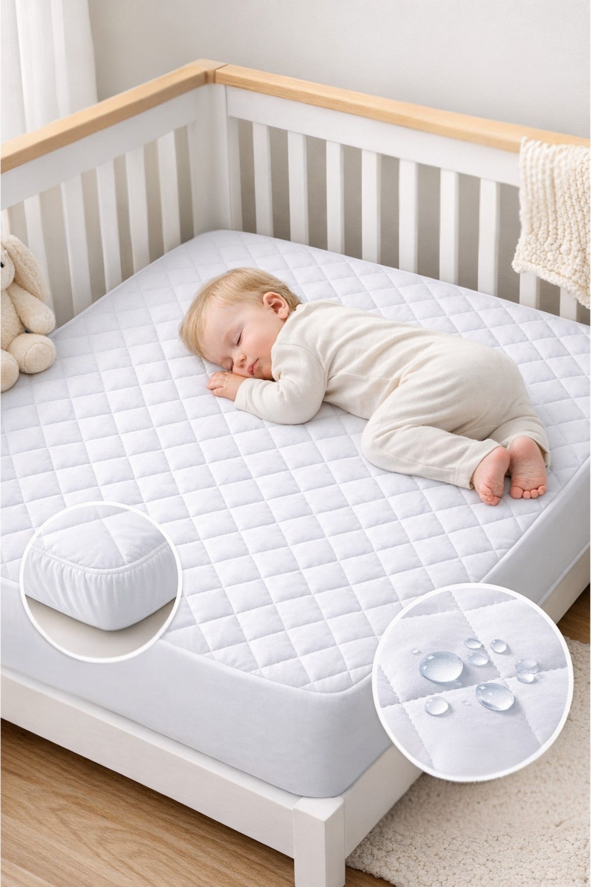 Formeya Waterproof Cotton Quilted Fitted Baby & Kids Mattress Protector - MALLTURK