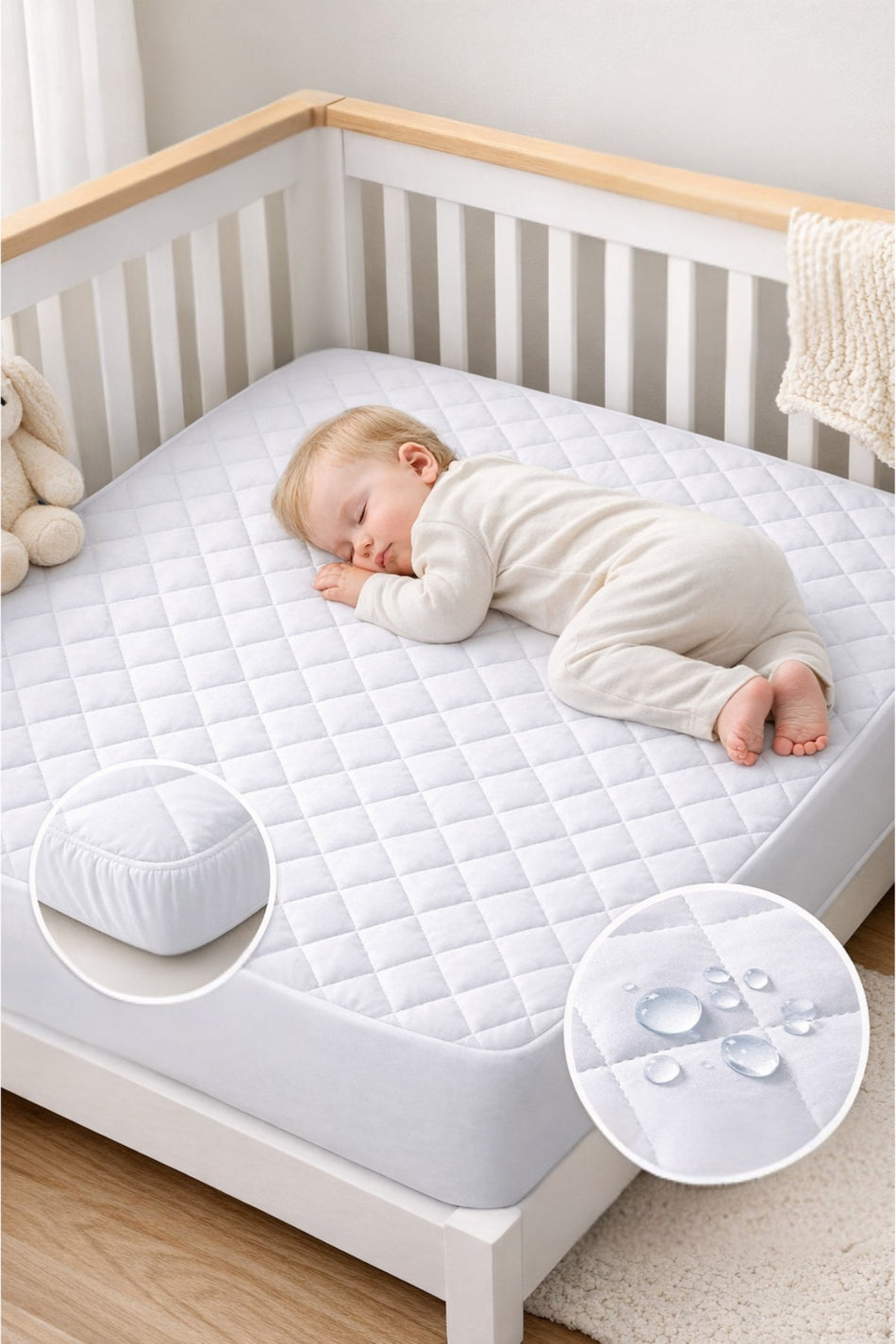 Formeya Waterproof Cotton Quilted Fitted Baby & Kids Mattress Protector - MALLTURK