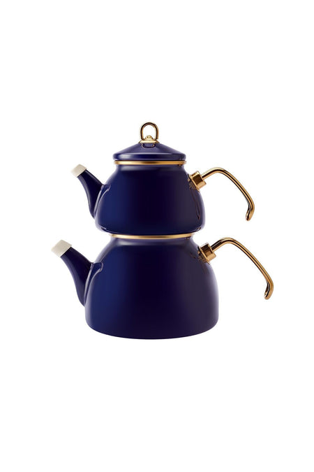 Karaca Piraye Navy Blue Enamel Teapot - MALLTURK