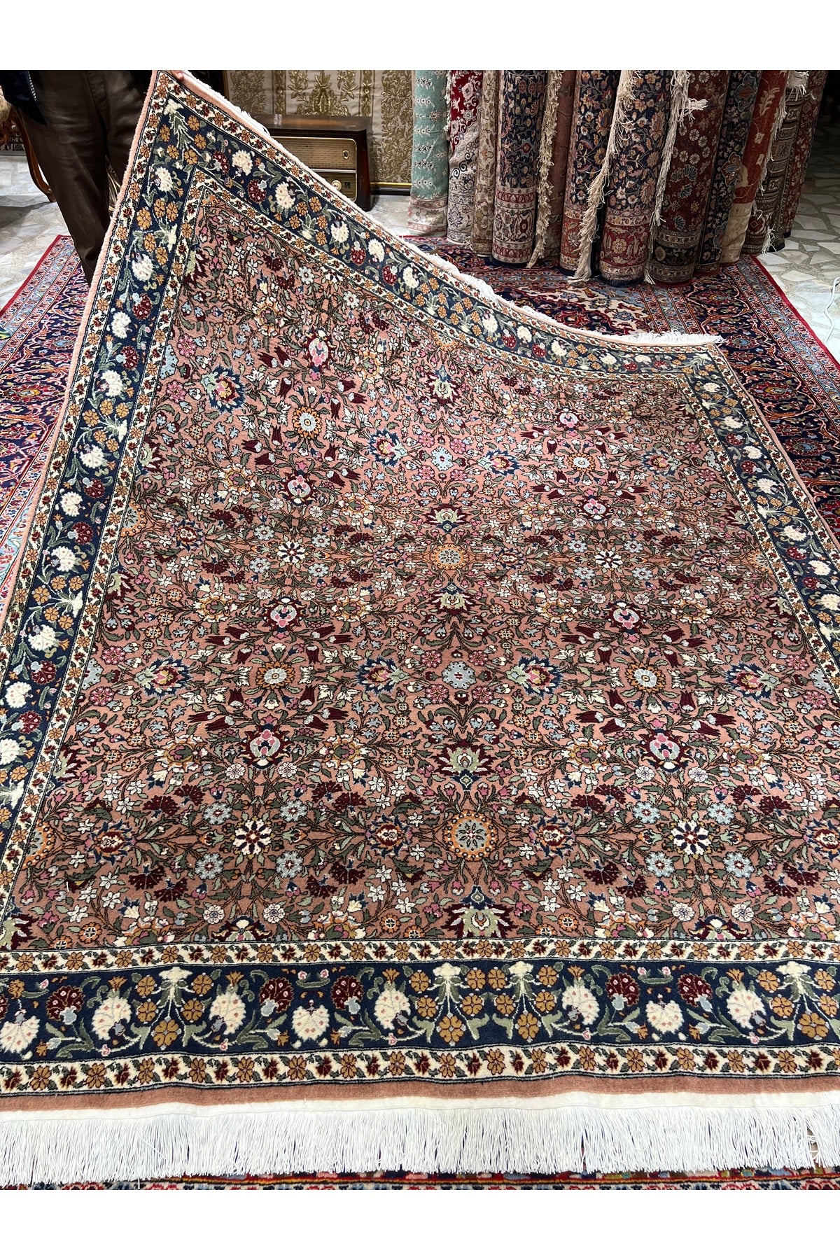 RD RAMAZAN DAG Hand Rug Art Hand-Woven Hereke Rug Lalezar Design Premium Quality Size 240x196 - MALLTURK