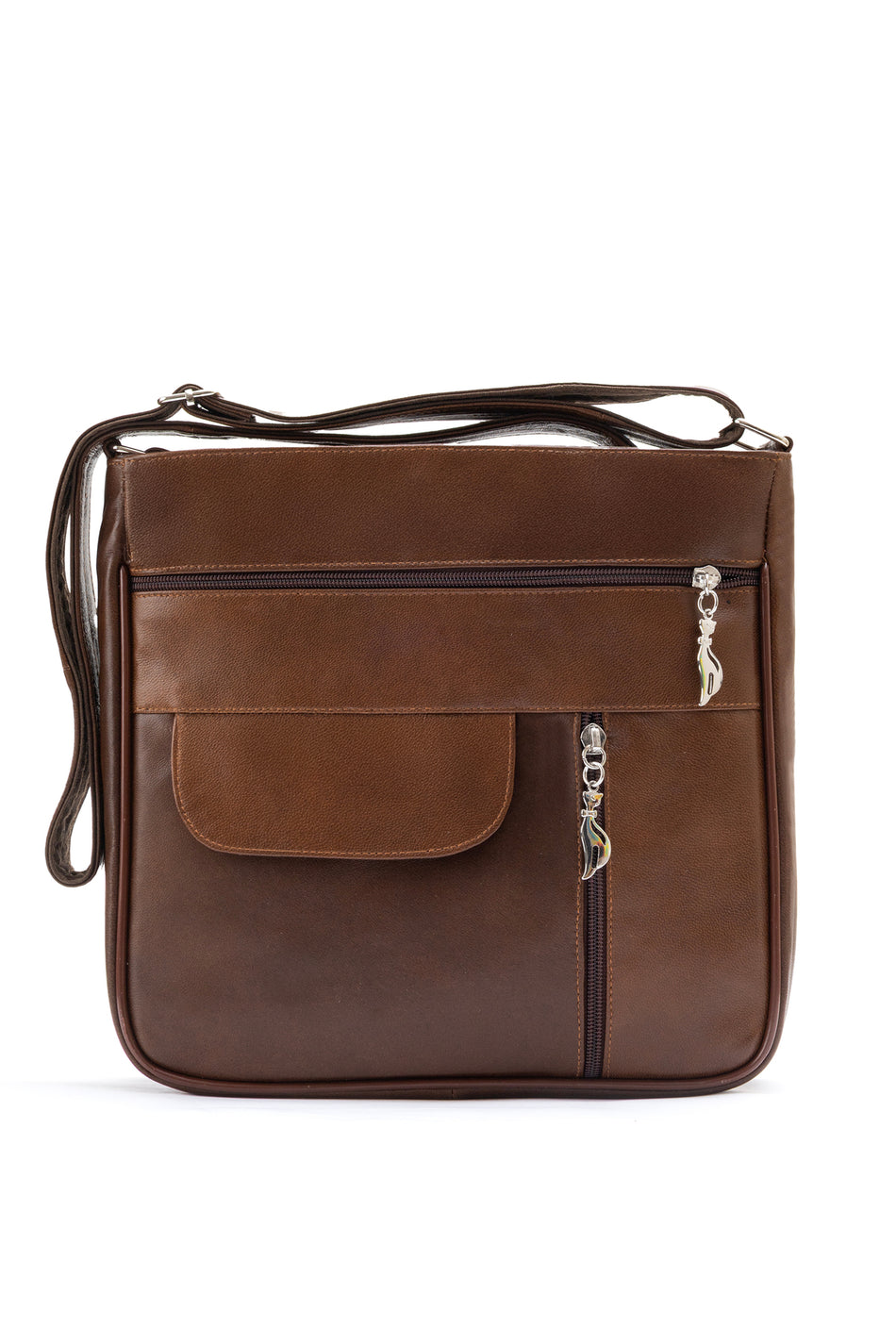 Fubileather Genuine Leather Everyday Multi-Compartment Shoulder Bag