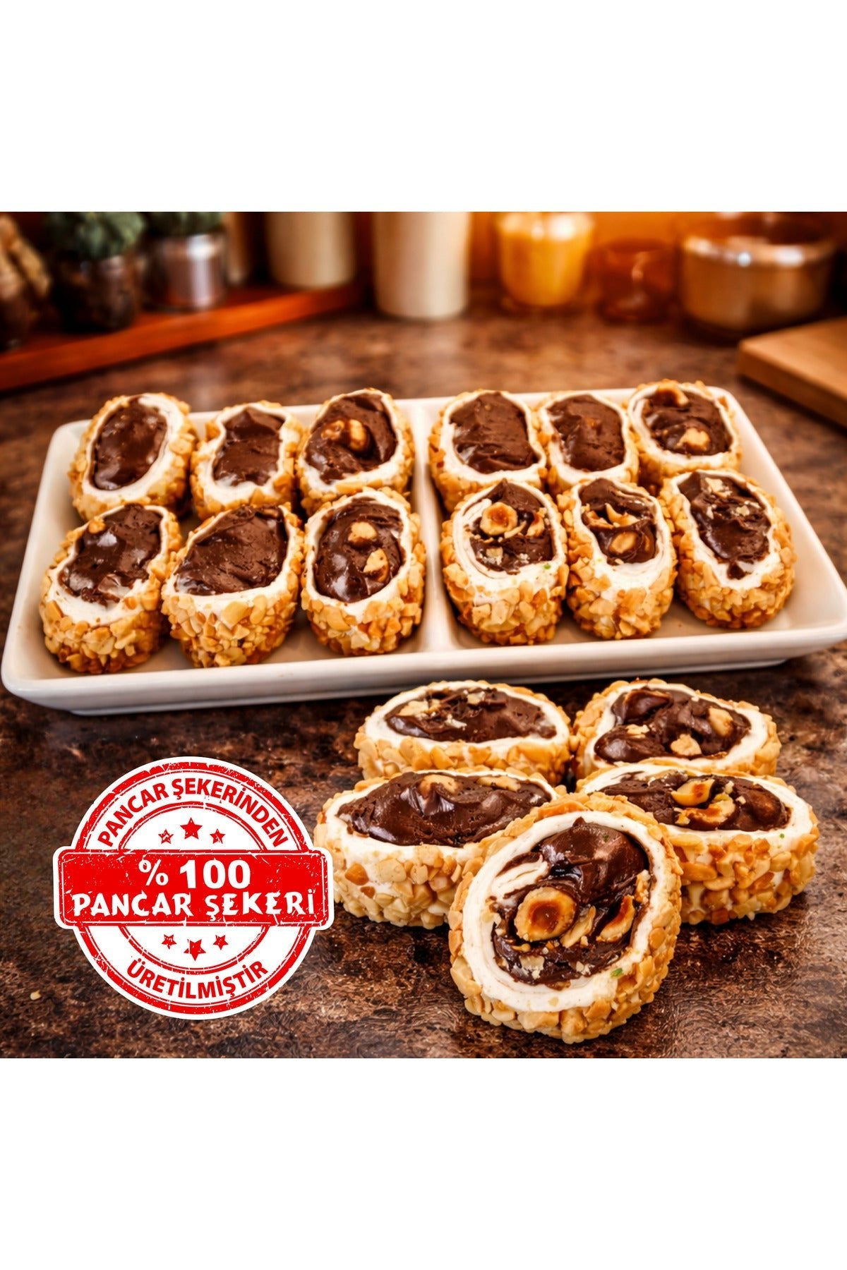 Dadak Turkish Delight and kuruyemis pirinc fistik Coated Chocolate Filled Turkish Delight 1 kg - MALLTURK