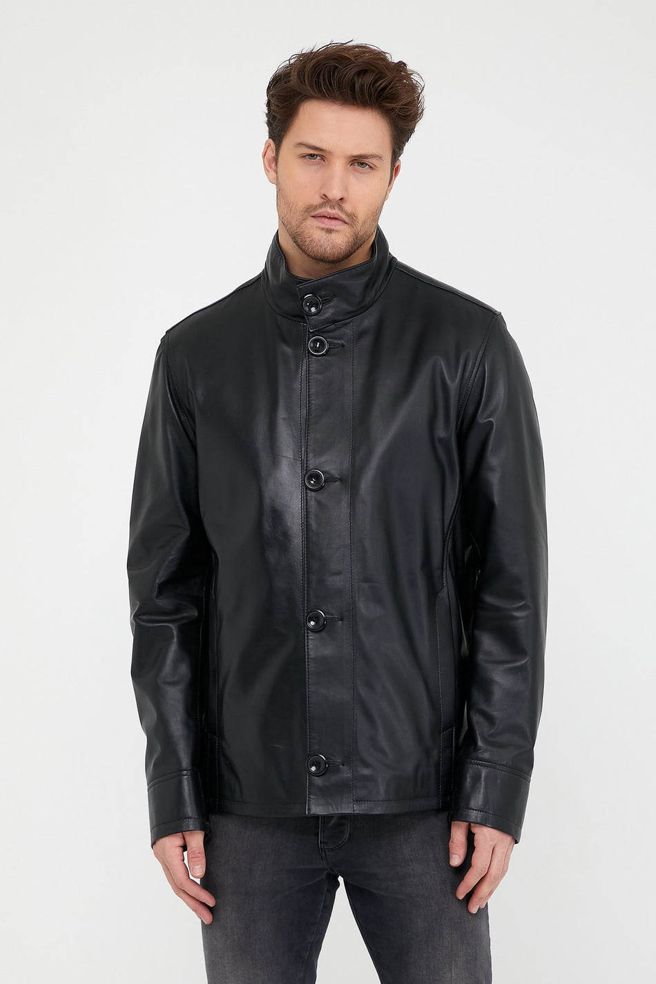 Veste en cuir noire Leather Club