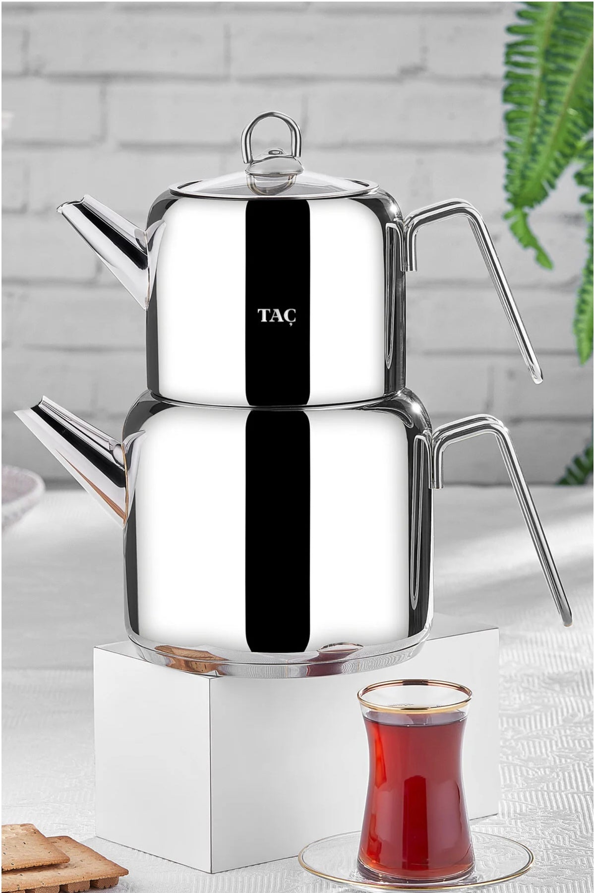 Crown Jumbo Teapot Set Platinum - MALLTURK