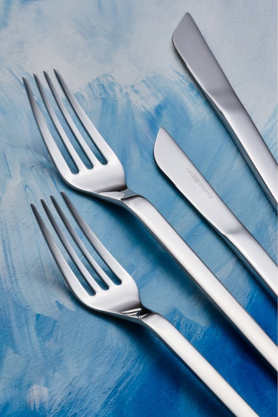 Karaca elegance monolith platin 12 Place Setting 84 Piece Flatware Set - MALLTURK